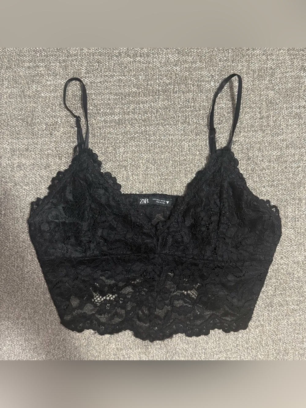 Zara Black Lace Bralette Tank Top